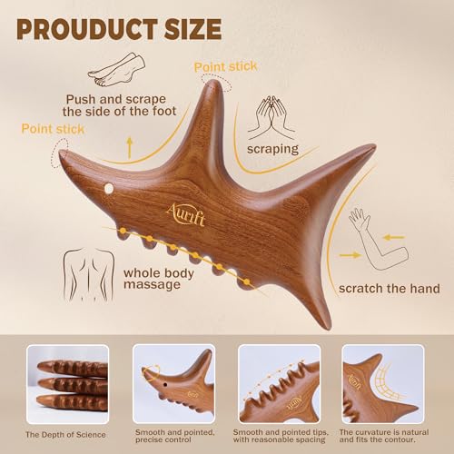 Wooden Gua Sha Tool with Rose Essential Oil, Trigger Point & Acupressure Massage Tool for Deep Tissue Muscle Relaxation, Compact Muscle Scraper Tool, Wellness Self-Care Gift Set - size: Medium