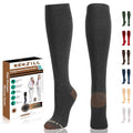 NEWZILL Copper Compression Dress Socks for Women & Men, 15-20 mmHg - color: Gray, size: Small-Medium