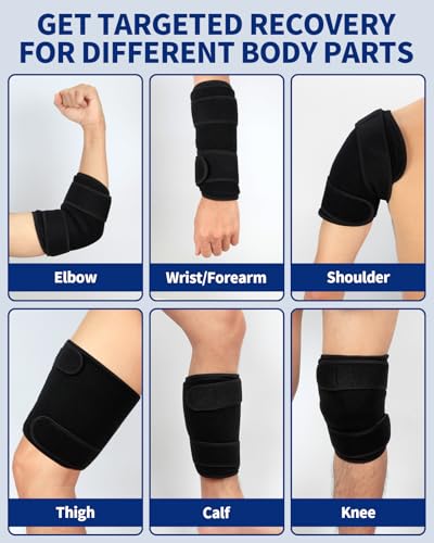 Gel Ice Pack Wrap with Straps for Knee,Elbow,Shoulder,Wrist & Back,Reusable Ice Packs for Injuries, Inflammation & Recovery Hot Cold Therapy Long Style - style: Long