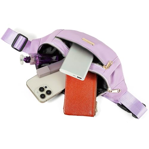 Fanny Pack Crossbody Bags for Women, Waist Pack for Running Sports Travel - color: D Purple