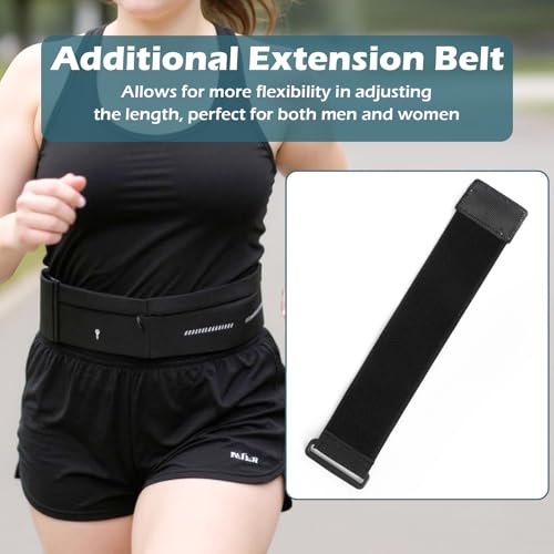 Slim Running Belt for Men and Women, Running Waist Pack - color: Black-large