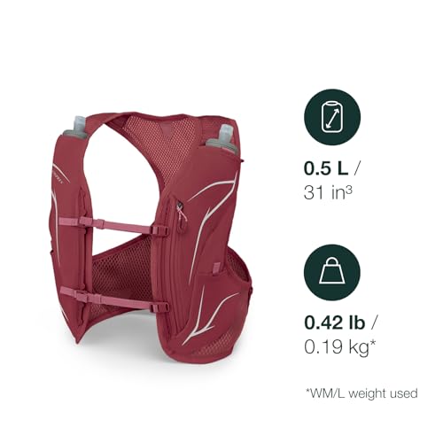 Osprey Duro LT Men's Running Hydration Vest with Hydraulics Soft Flasks - color: Phantom Grey/Toffee Orange