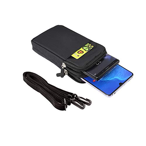 Crossbody Cell Phone Purse, Small Vertical Cell Phone Holster, Outdoor Travel Waist Pouch Cellphone Shoulder Messenger Bag Zipper Wallet Phone Holder with Belt Loop - color: Black 6.0 Inch (9*16.5*3.0CM)