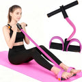 Resistance Band with Pedal Handle 6 Tube Elastic Natural Latex Pull Rope Fitness Bands for Leg Arm Abdomen Waist Stretching Exercising Training - color: Black Pink