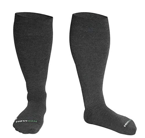 Big and Tall Compression Socks, Knee High, Cotton Blend