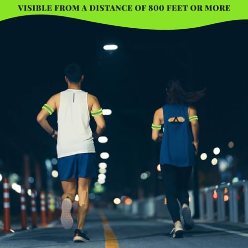 60 Pieces Reflective Bands Reflective Armbands Arm Bands for Wrist, Arm, High Visibility Reflective Running Gear Safety Reflector Tape Straps for Night Walking, Running