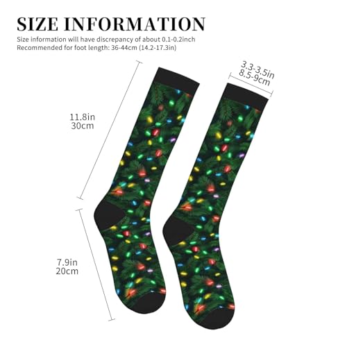 Compression Socks Knee High Support Socks Women Circulation Stockings for Athletic Running Cycling Flying - color: Christmas