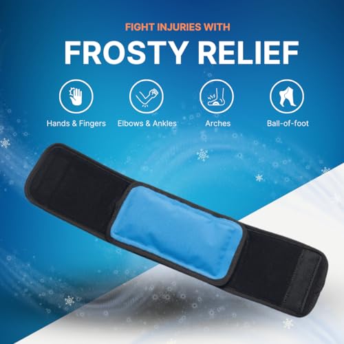 NatraCure Cold Therapy Wrap (Regular) with 14" Strap - 2 Pack - Small Reusable Gel Ice Pack Compress for Injuries and Pain Relief, Hand, Arch of Foot, Wrist, Elbow, Arthritis, Neuropathy - 715 CAT2PK - size: 3x5 Inch (Pack of 2)