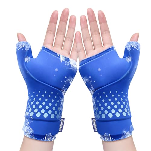 Wrist &Thumb Ice Pack Wrap-Thickened Gel for Long-Lasting Cold Compression - color: 2 Pack-blue, size: L/XL