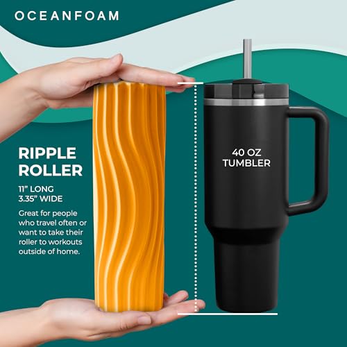 Oceanfoam Ripple Roller - Small Foam Roller for Physical Therapy (Gold) - color: Gold