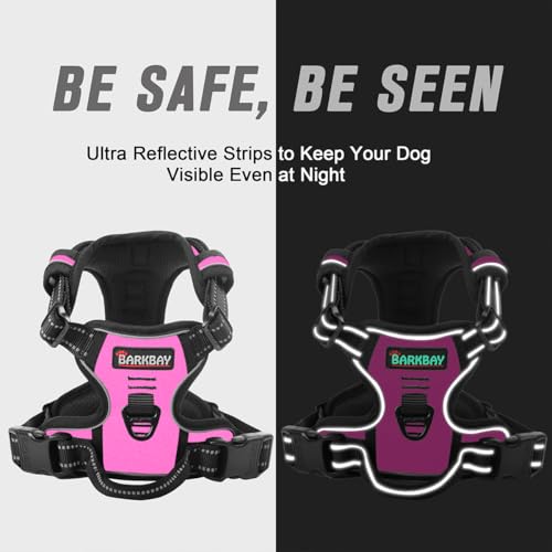 BARKBAY Dog Harness No Pull for Small Sized Dog Front Back Clips,Dog Vest - color: Pink, size: X-Small(Chest:15.5-19.5”)