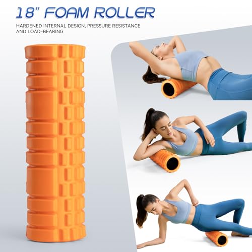 Krightlink Foam Roller for Deep Tissue Muscle Massage High Density 18" - size: 18 Inch