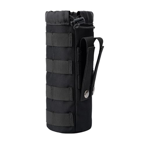 MOLLE Water Bottle Holder Tactical Nylon Bottle Pouches Hydration Carrier for Belt/Backpack/Vest/Bike Sports Outdoor Hiking Camping Hunting Fishing - color: Black