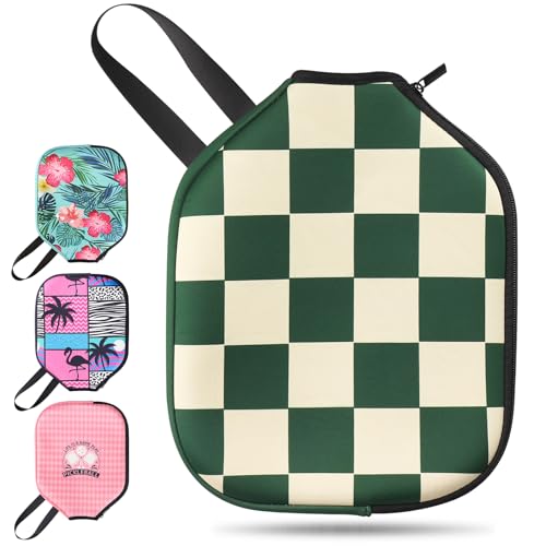 Pickleball Paddle Cover, Neoprene Sleeve 11.8 x 9.05 in - color: Green 1 Pc
