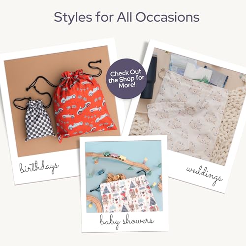 Gather & Knot Drawstring Gift Bags | 20" Large 12" Small | Premium Canvas | Reusable Fabric Wrap for Boys Birthdays, Baby Shower | Gamer - color: Gamer