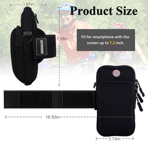 Phone Holder for Running Armband,Cell Phone Purse Small Crossbody Bags for Women Men Kids Pouch,iPhone 11 12 13 14 15 16e 16 17 Pro Max Xs X Xr Plus Mini Galaxy Ultra S26 S25+ Note Arm Bands - color: 6-Black with Crossbody Strap&Hook