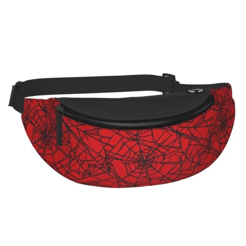 Dujiea Fanny Pack, Geometric Spider Web Lines Waist Bag With Headphone Hole Belt Bag Adjustable Sling Pocket Fashion Hip Bum Bag For Women Men Kids Outdoors Casual Travelling Hiking Cycling - color: Geometric Spider Web Lines