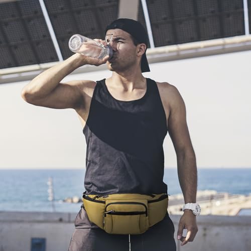 NOOLA Fanny Pack with Water Bottle Holder, Hiking Waist Bag for Men Women - color: Khaki