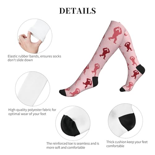 Hen Floral Compression Socks for Women Men - color: Bigfoot Heart