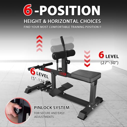 GMWD Adjustable Seated Calf Raise Machine with Band Pegs for Leg Training and Exercise - Home Gym Equipment - color: Black