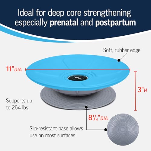 OPTP Pelvic Rocker Core Trainer, Pelvic Floor Training Disc, Blue, 3" x 11"