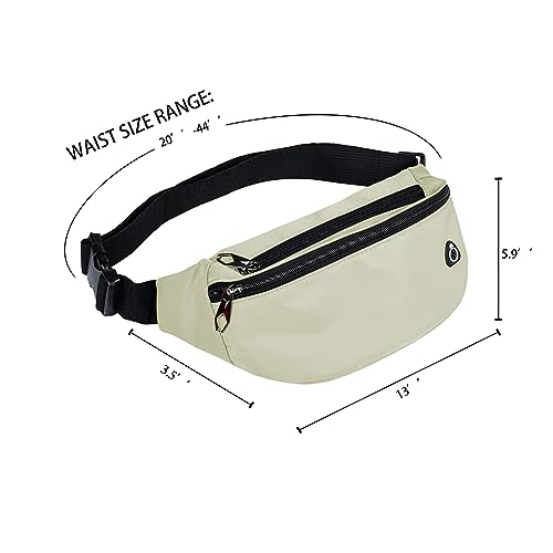Fanny Packs for Men and Women Water-Repellent Sports Waist Pack Bag - color: 1pack-Beige