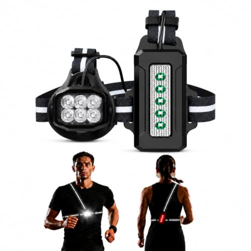 YOSKY 800 Lumen Chest Light, Running Light for Runner with Reflective Straps, Rechargeable Running Headlamp Flashlight, Adjustable Safety Lights Beam for Walking Dog at Night, 4-8h USE TIME