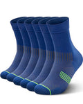 3 Pairs Running Compression Socks for Men & Women Crew Socks with Cushion - color: Navy (3 Pairs), size: Medium