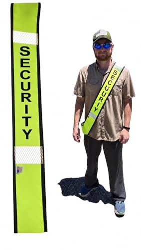 High Visibility Sash, Reflective Safety Best, Neon Yellow - style: Security