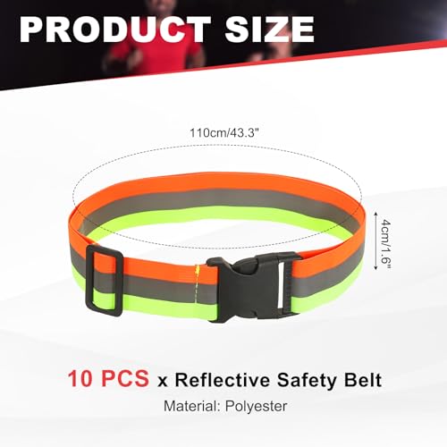 Reflective Safety Belt Adjustable - color: Yellow Orange