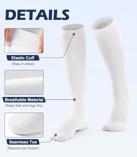 Breslatte Compression Socks for Women Men 15-20 mmHg - color: 3s5 Blacknavydarkgrey, size: Small-Medium
