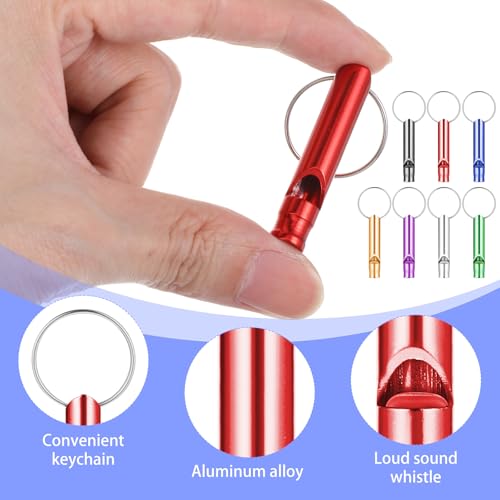 200Pcs Emergency Whistles with Keychains, Aluminum Extra Loud Survival Whistle, Whistle Bulk for Camping Hiking Hunting Boating Training Outdoor Sports, Multicolor - style: 140pcs