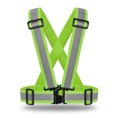 2.0 IN High Visibility Reflective Safety Strap for Construction, Running, Cycling - color: 1pc-yellow, size: XX-Large