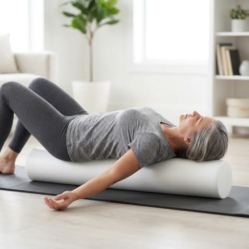 Firm White PE Foam Roller (12" Half Round) - size: 12" Half Round