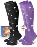 LYCRA® Compression Socks for Women,20-30 mmHg - color: Star Print, size: Small-Medium