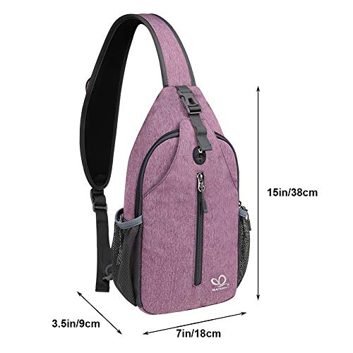 WATERFLY Crossbody Sling Backpack Sling Bag Travel Hiking Chest Bag Daypack (Purple) - color: B-purple