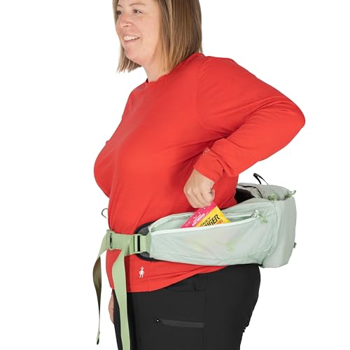 Osprey Tempest 6L Women's Lumbar Hiking Waist Pack - Fanny Pack with Water Bottle Holders - color: Frosty Mint Green/Botanica, style: 6l (Extended Fit)