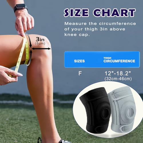 Knee Brace for Men Women with Side Stabilizers,Patella Gel Pad Compression Sleeve,Non Slip Knee Compression Support for ACL Meniscus Tear Running Arthritis,Pain Relief,Injury Recovery - color: Black