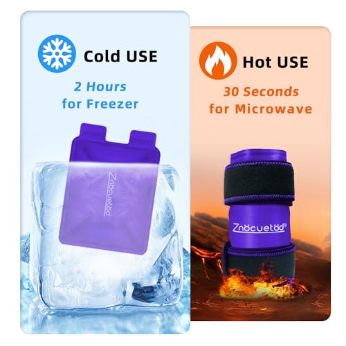 ZNÖCUETÖD Enhanced Knee Ice Pack Wrap for Pain Relief, Large Gel Ice Pack for Knee Leg Injuries Reusable with Cold Compression for Tendonitis, Arthritis, Swelling, Bruises, Surgery Recovery, Purple - color: Purple