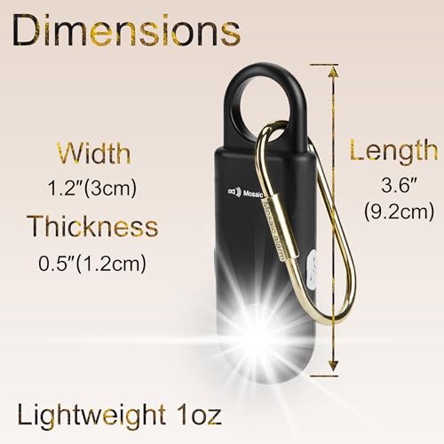 135dB Rechargeable Personal Alarm with Ultra Bright Flashlight - color: Black, style: Rechargeable & Built-in Flashlight