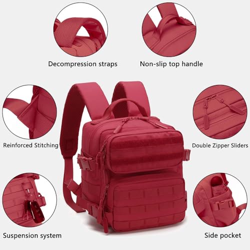 9L/20L Mini Backpack for Men and Women, Small Backpack for Gym Hiking Travel Sports Running - color: 9l-red