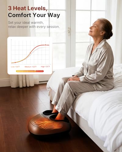 KNQZE Shiatsu Foot Massager with Heat for Plantar Fasciitis, Birthday Gifts - color: Gray
