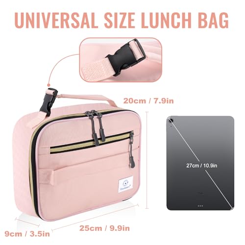 Genteen Kids Insulated Lunch Box for Boys Girls,Back to School,Office - color: C-1pk Light Pink
