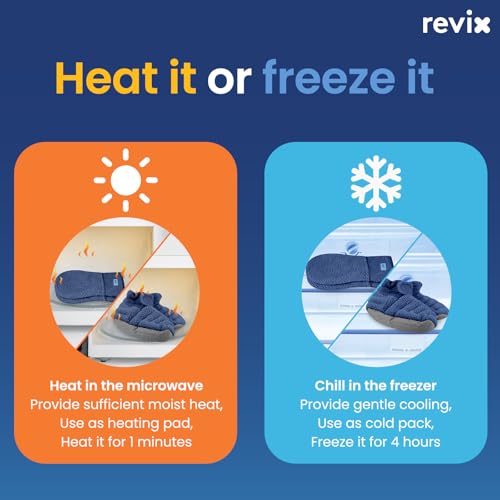REVIX Microwavable Heating Mittens & Booties, Foot Warmers 2 Pack, Navy S