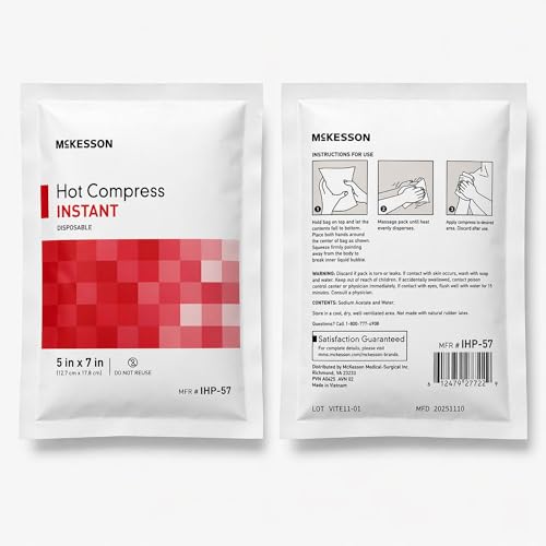 McKesson Instant Hot Packs, Instant Hot Compress, 5 x 7 in - color: Red, size: 5x7