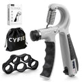 CYFIE Grip Strength Trainer Kit Adjustable 10-132Lbs Hand Exerciser Counter - color: Gray