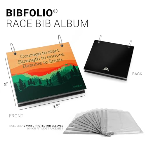 Gone For a Run BibFOLIO Race Bib Album - Courage Strength Resolve - 9.5x8 - color: Courage Strength Resolve