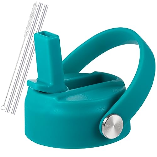RRegeny Straw Lid for Hydro Flask Wide Mouth 32 40 oz, Lids with Flexible Handle compatible with HydroFlask, Replacement Sports Flex Cap Wide Mouth Top - color: Laguna Blue