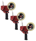 Clipco Tape Gun Retractable Safety Blade Tape Included (3-Pack) (Red-Black)