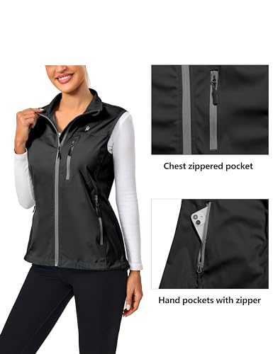 Little Donkey Andy Women's Lightweight Vest Windproof Sleeveless Jacket - color: Pure Gray, size: X-Small
